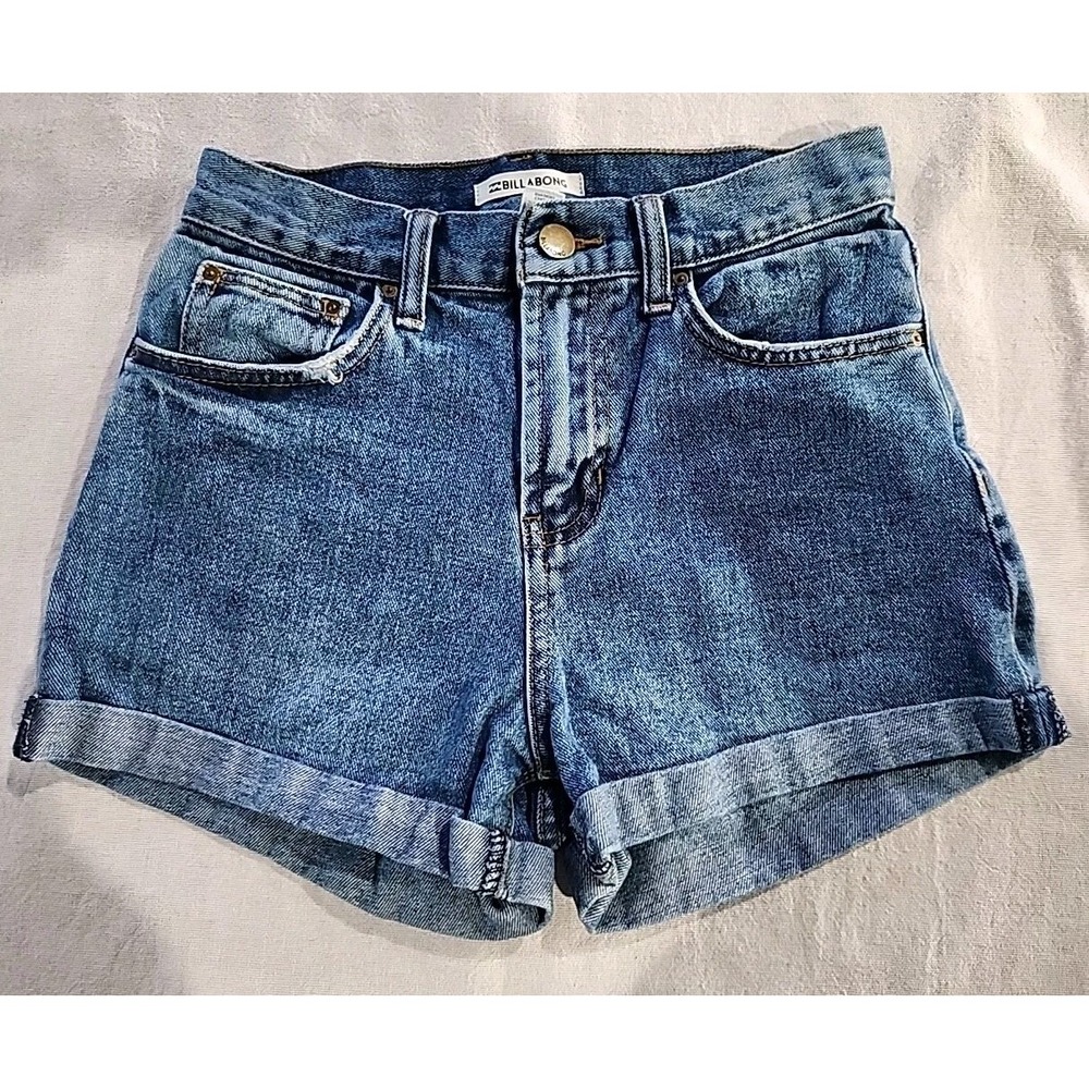 Billabong Denim Shorts Womens Size 24 100% Cotton Blue Beach Summer Cutoffs